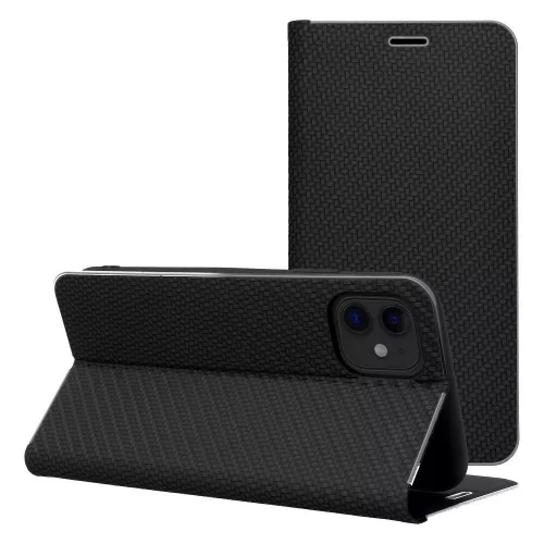 LUNA Book tok, arany Apple iPhone 16e tok, fekete