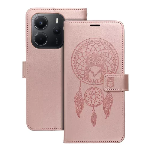 MEZZO Book case XIAOMI Redmi Note 14 4G dreamcatcher tok, rozéarany