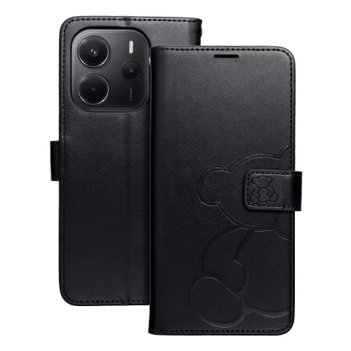 MEZZO Book case XIAOMI Redmi Note 14 4G teddy bear tok, fekete