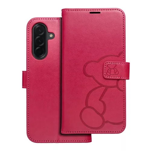 MEZZO Book case SAMSUNG GALAXY A36 5G teddy bear tok, rózsaszín
