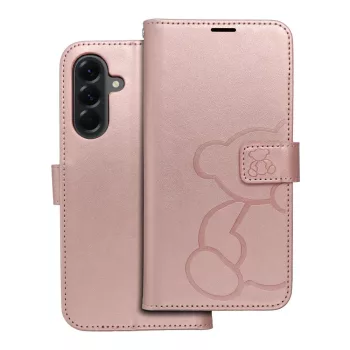   MEZZO Book case SAMSUNG GALAXY A56 5G teddy bear tok, rozéarany
