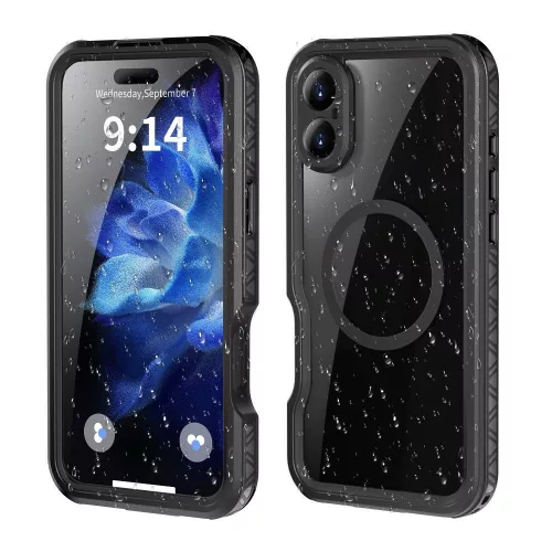 Waterproof case SHELLBOX GT MagSafe iPhone 16 Plus tok, fekete