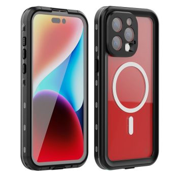   Waterproof case SHELLBOX DOT MagSafe IPHONE 15 Pro Max tok, fekete