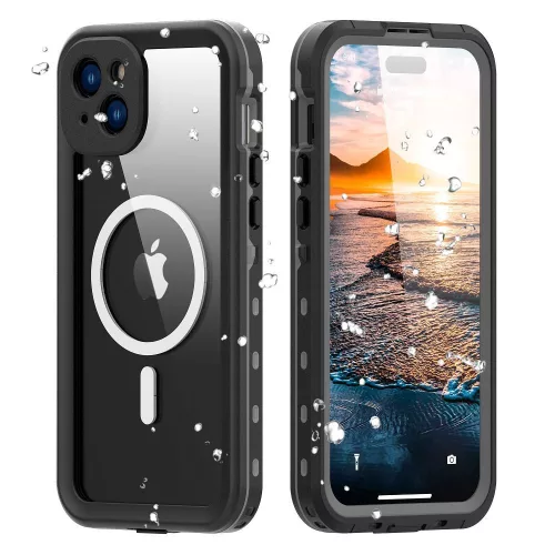 Waterproof case SHELLBOX DOT MagSafe IPHONE 15 Plus tok, fekete
