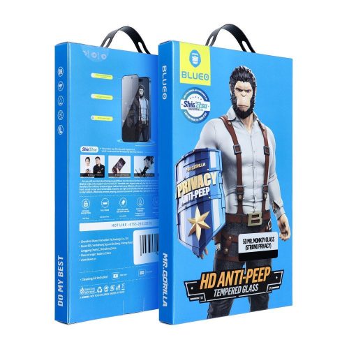 5D Mr. Monkey Glass - Samsung Galaxy S25 Edge black (Strong Privacy) betekintésgátló üvegfólia