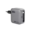 FORCELL F-ENERGY GaN III VT-R5 hálózati töltő, kihúzható kábel Type C and Type C charging port PD QC4.0 3A 45W , szürke