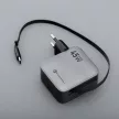 FORCELL F-ENERGY GaN III VT-R5 hálózati töltő, kihúzható kábel Type C and Type C charging port PD QC4.0 3A 45W , szürke
