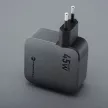 FORCELL F-ENERGY GaN III VT-R5 hálózati töltő, kihúzható kábel Type C and Type C charging port PD QC4.0 3A 45W , szürke