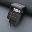 FORCELL F-ENERGY GaN III VT-R7 hálózati töltő kihúzható kábel Type C and 1x Type C, 1x USB A charging ports PD QC4.0 3A 70W , szürke