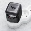 FORCELL F-ENERGY GaN III VT-R7 hálózati töltő kihúzható kábel Type C and 1x Type C, 1x USB A charging ports PD QC4.0 3A 70W , szürke