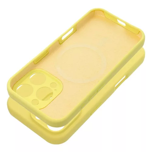 Case SILICONE 2mm IPHONE 15 MagSafe tok, sárga