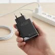 FORCELL F-ENERGY GaN III B245201(2C) Ultra Slim hálózati töltő 2 x Type C + USB A PD QC4.0 3A 45W, fekete