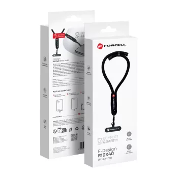   FORCELL F-DESIGN R10X40 karpánt telefonhoz állítható hosszúsággal (max. 20 cm hurokban) fekete