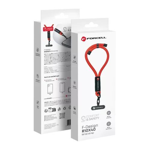 FORCELL F-DESIGN R10X40 karpánt telefonhoz állítható hosszúsággal (max. 20 cm hurokban), piros