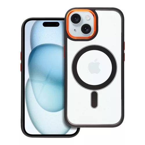COLOR EDGE MAG COVER case MagSafe IPHONE 15 tok, fekete-arany
