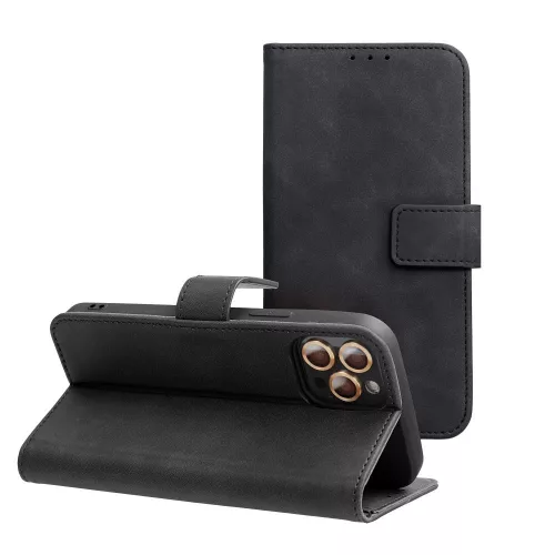 TENDER Book Case SAMSUNG S25 FE tok, fekete
