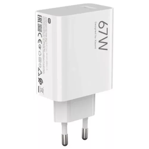 XIAOMI original hálózati töltő USB A QC3.0 3A 67W MDY-15-ET, fehér bulk