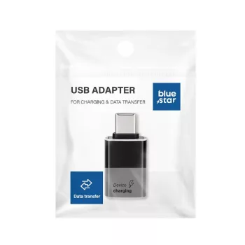 Blue Star USB 3.0 - USB-C, adapter, fekete