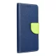 FANCY Book case SAMSUNG A37 tok, sötétkék-lime