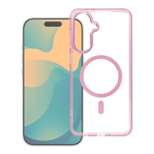 Case FRAME CLEAR HYBRID MAG COVER MagSafe SAMSUNG A37 tok, rózsaszín