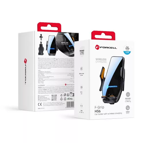 Forcell F-GRIP HS6 autós tartó with vezeték nélküli töltő szélvédőre, szellőzőrácsra