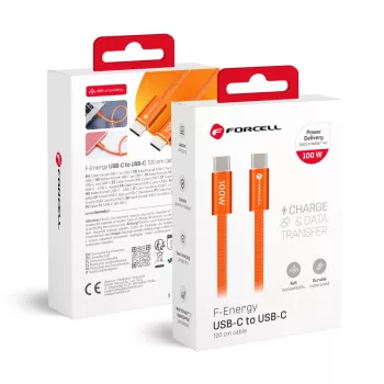   F-Energy Cafule Color QC4.0 PD 5A 100W, 1,2m, ACYH23, kábel, narancssárga