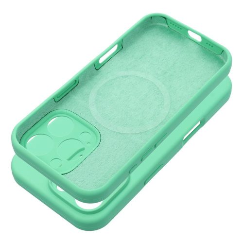 Silicone Case 2mm IPHONE 17 Pro Max MagSafe tok, mentazöld
