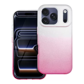 Shining iPhone 17 Pro / 18 Pro tok, átlátszó-rózsaszín
