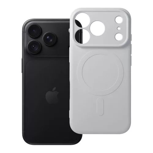Silicone Mag Cover MagSafe (camera protection) iPhone 18 Pro / 17 Pro tok, ezüst