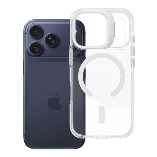 Lens Mag Cover MagSafe iPhone 17 Pro / 18 Pro tok, átlátszó-fehér