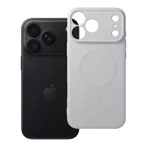 Silicone Mag Cover MagSafe (camera protection) iPhone 18 Pro Max / 17 Pro Max tok, ezüst
