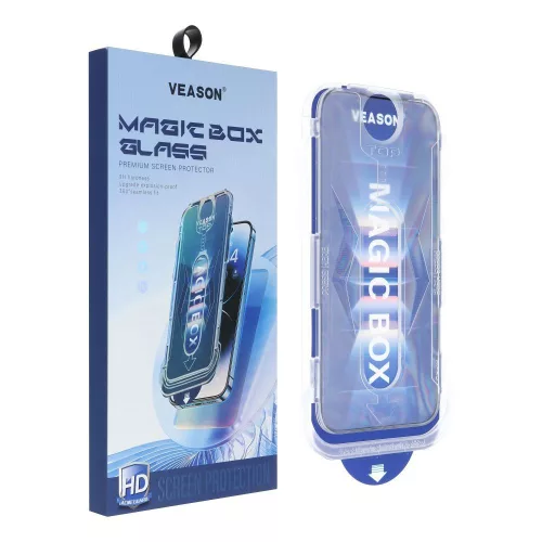 6D Pro Veason Easy-Install Glass + Applicator iPhone 18 Pro üvegfólia, fekete