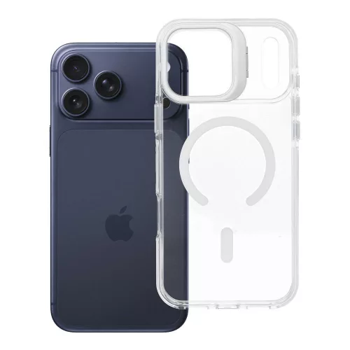 Lens Mag Cover MagSafe iPhone 17 Pro Max / 18 Pro Max tok, átlátszó-fehér