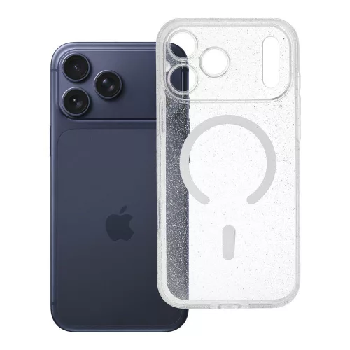 Mag Cover (Str / Camera Protection) MagSafe transparent glitter iPhone 18 Pro Max / 17 Pro Max tok, átlátszó