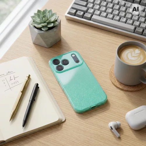 Clear 2 mm Blink iPhone 18 Pro / 17 Pro tok, menta