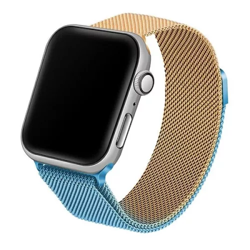 Beline Apple Watch acél óraszíj 42/44/45/45/49mm, kék, arany