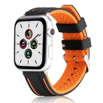   Beline Apple Watch óraszíj tömör szilikon 38/40/41mm, narancssárga, fekete