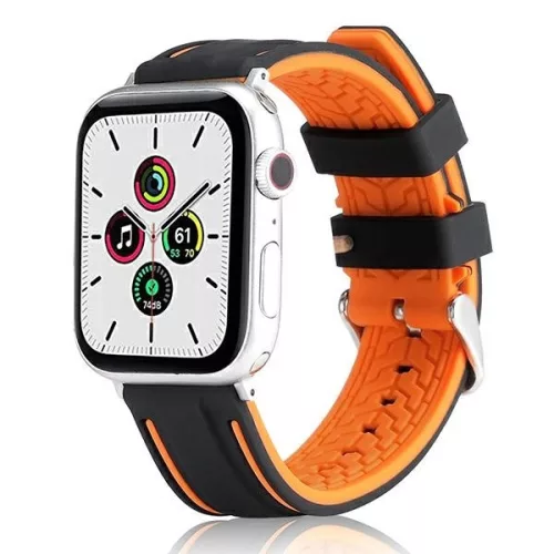 Beline Apple Watch óraszíj tömör szilikon 38/40/41mm, narancssárga, fekete
