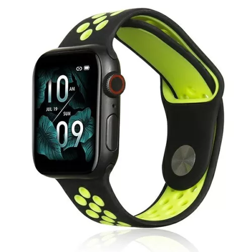 Beline Apple Watch Sport óraszíj szilikon 38/40/41mm, fekete, zöld