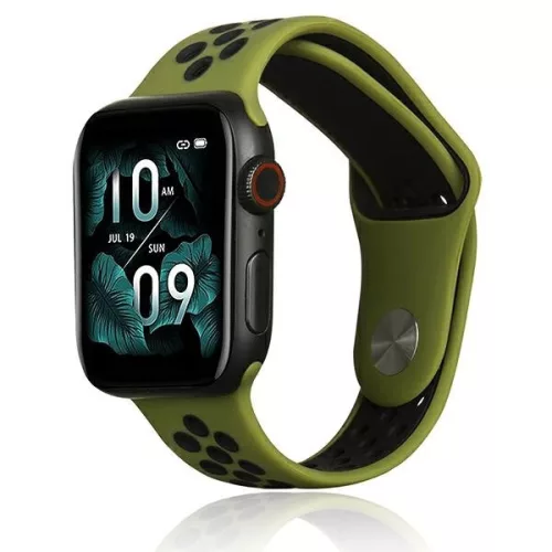 Beline Apple Watch Sport óraszíj Szilikon 42/44/45/49mm, zöld, fekete