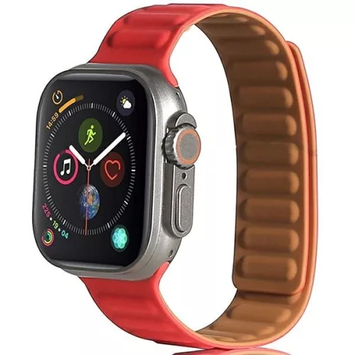 Beline Apple Watch óraszíj Mágneses 42/44/45/49mm, piros
