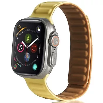 Beline Apple Watch óraszíj Mágneses 42/44/45/49mm, sárga