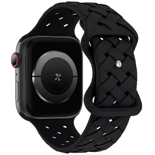 Beline óraszíj Apple Watch szilikon szőtt 38/40/41mm, fekete