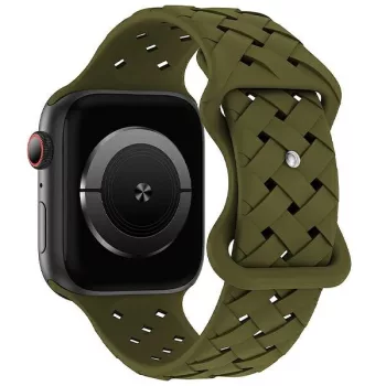   Beline óraszíj Apple Watch szilikon szőtt 38/40/41mm, zöld