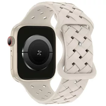   Beline óraszíj Apple Watch szilikon szőtt 42/44/45/49mm, bézs