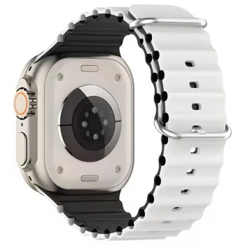   Beline Apple Watch óraszíj szilikon hullámok 38/40/41mm, fehér, fekete