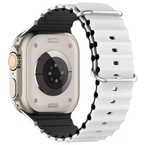 Beline Apple Watch óraszíj szilikon hullámok 38/40/41mm, fehér, fekete