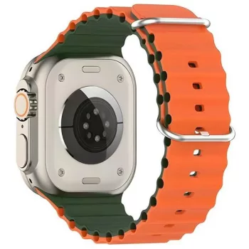   Beline Apple Watch óraszíj szilikon hullámok 38/40/41mm, zöld, narancs