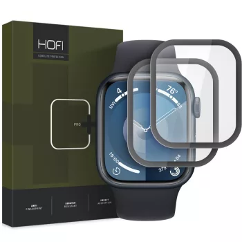   Hofi Hibrid Pro+ 2db Apple watch 7/8/9 (45 Mm) hibrid üvegfólia 5D teljes kijelzős üvegfólia, fekete