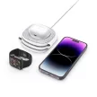 Tech-Protect QI15W-A32 3in1 induktív töltő MagSafe funkcióval okostelefonhoz / Apple Watch-hoz / AirPods-hoz - szürke